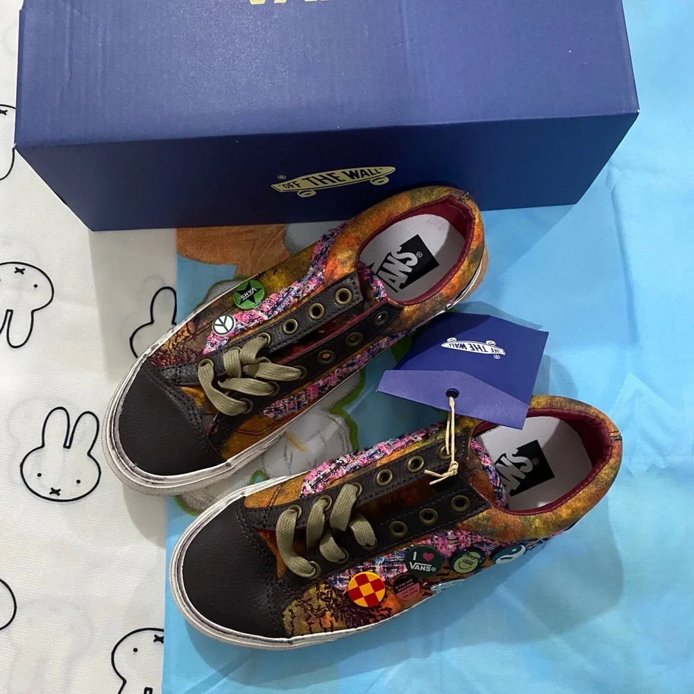 Vans Multicolor Patchwork Low-Top Sneakers with Black Toe